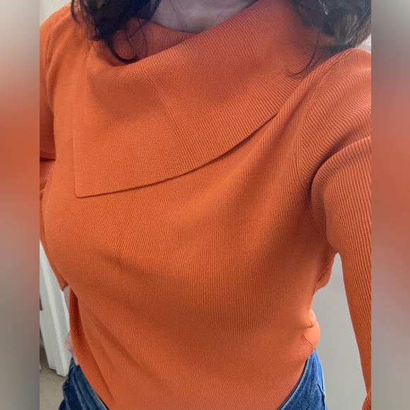 Cyrus Burnt Orange Long Sleeve Knit Top - Picture 3 of 7